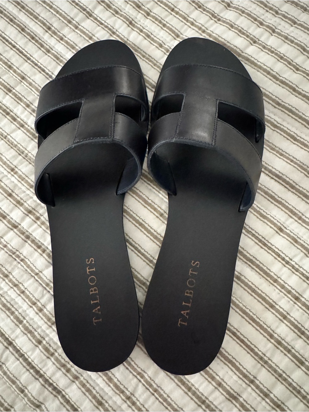 Talbots Black Slide Sandals
